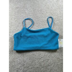 CYN & LUCA Women's Swimwear Bikini Top Peacock XLG Textured